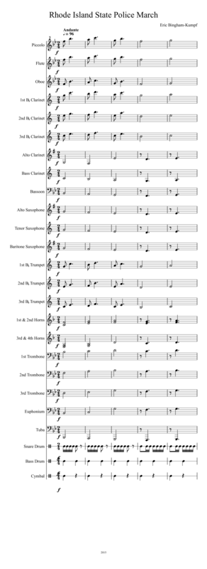Free Sheet Music Rhode Island State Police March