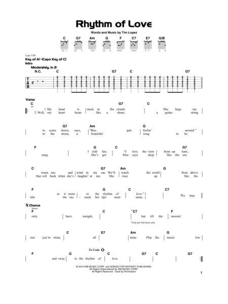 Rhythm Of Love Sheet Music