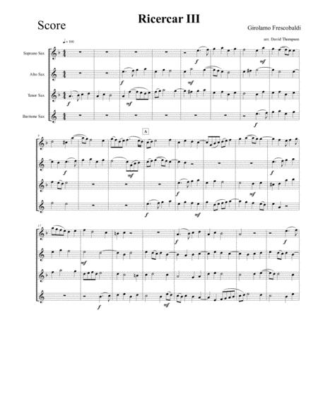 Ricercar No 3 Sheet Music