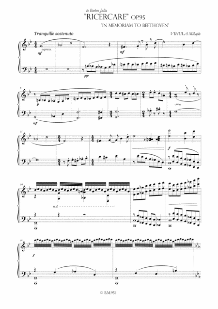 Ricercare In Memoriam To Beethoven Sheet Music