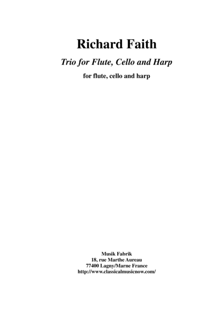 Free Sheet Music Richard Faith Trio For Flute Cello Or Viola And Harp