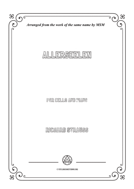 Richard Strauss Allerseelen For Cello And Piano Sheet Music