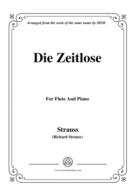 Free Sheet Music Richard Strauss Die Zeitlose For Flute And Piano