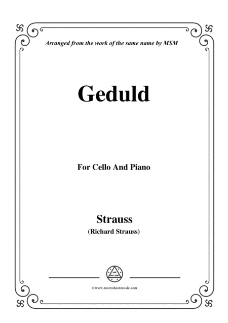 Richard Strauss Geduld For Cello And Piano Sheet Music