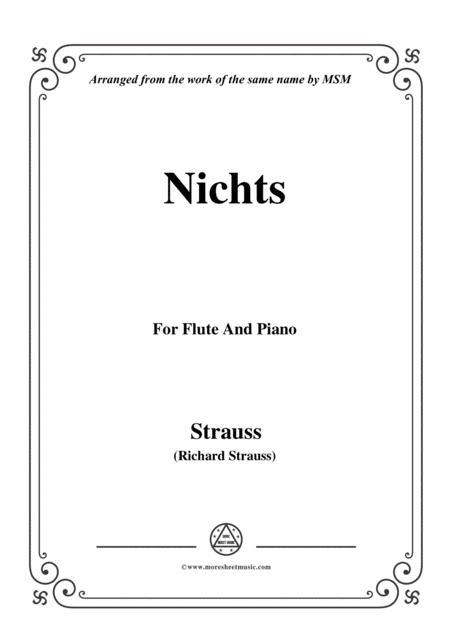 Free Sheet Music Richard Strauss Nichts For Flute And Piano
