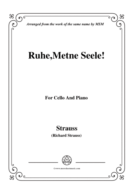 Richard Strauss Ruhe Meine Seele For Cello And Piano Sheet Music