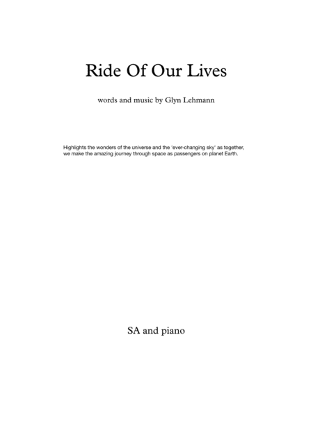 Free Sheet Music Ride Of Our Lives