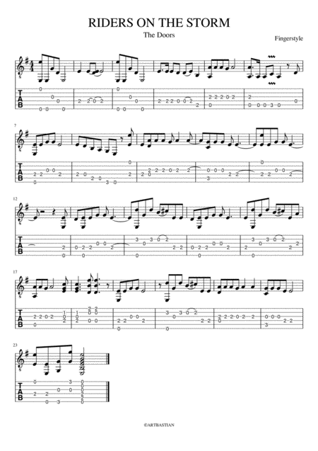 Riders On The Storm Sheet Music