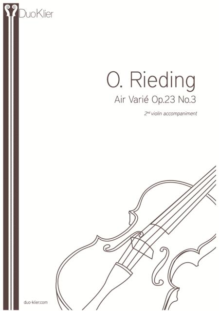 Rieding Air Varie Op 23 Nr3 2nd Violin Accompaniment Sheet Music