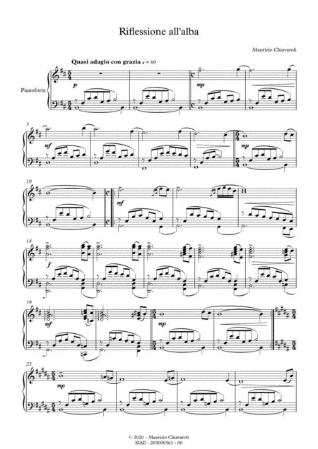 Riflessione All Alba Sheet Music