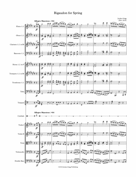 Free Sheet Music Rigaudon For Spring