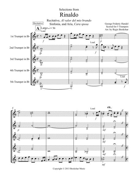 Rinaldo Selections From 5 Trp Sheet Music