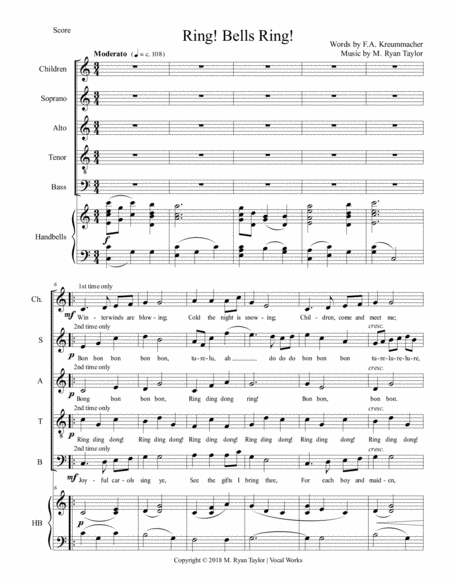 Ring Bells Ring A Song Of Old Father Christmas For Satb Choir Opt Childrens Voices With 3 Octave Handbells Sheet Music
