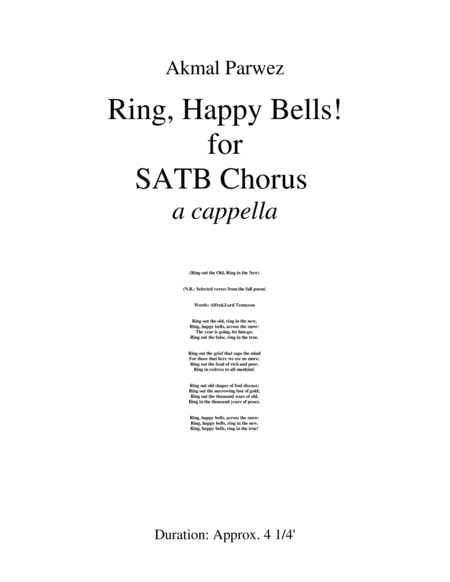 Free Sheet Music Ring Happy Bells For Satb Chorus A Cappella