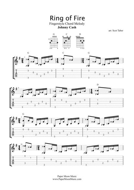 Ring Of Fire Solo Fingerstyle Guitar Sheet Music