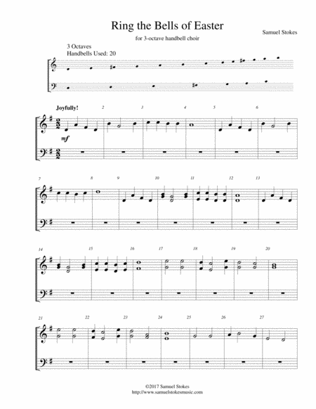 Free Sheet Music Ring The Bells Of Easter For 3 Octave Handbell Choir