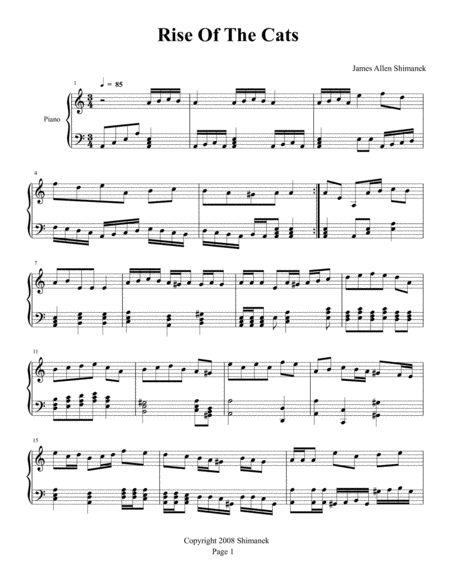 Rise Of The Cats Sheet Music