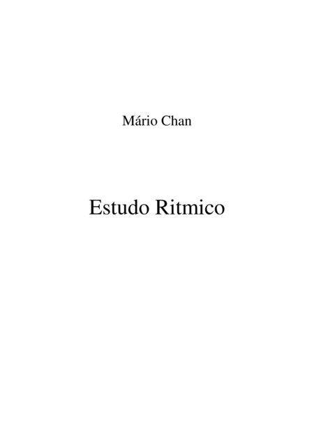 Ritmic Stude For Piano Solo Sheet Music