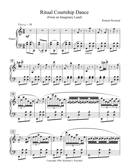 Free Sheet Music Ritual Courtship Dance