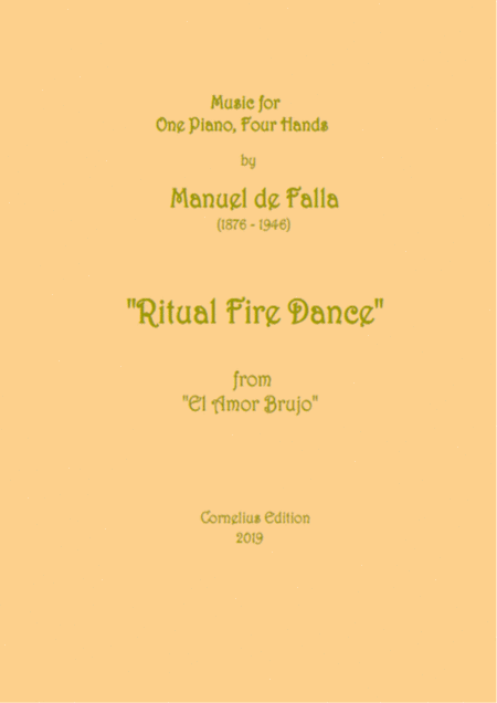Free Sheet Music Ritual Fire Dance Manuel De Falla Piano 4 Hands