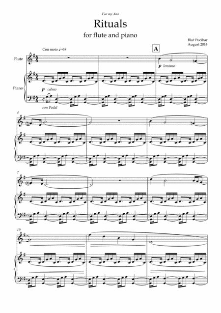 Rituals For Flute And Piano Sheet Music