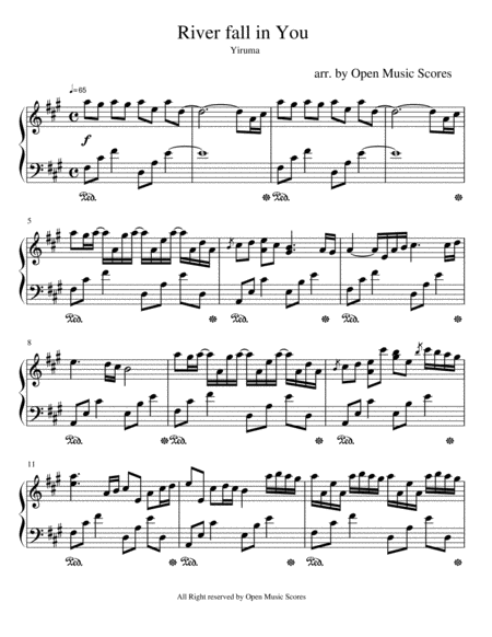 River Flow In You Piano Solo Sheet Music