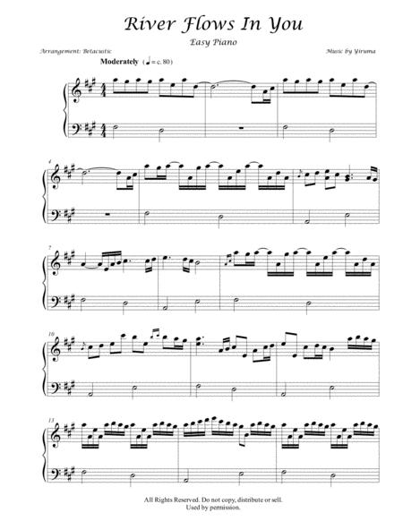 River Flows In You Yiruma Sheet Music Easy Piano Sheet Music