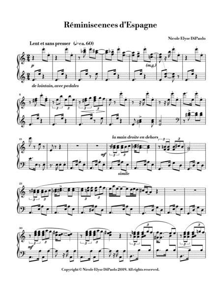 Free Sheet Music Rminiscences D Espagne Habaera Intermediate Impressionist Piano Piece For Ravel Preparation