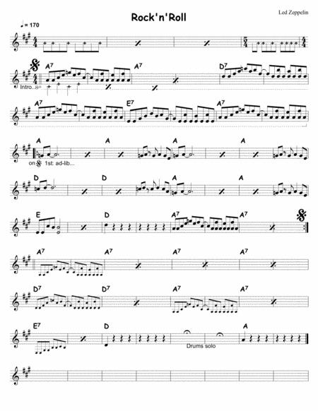 Rock And Roll Led Zeppelin Sheet Music