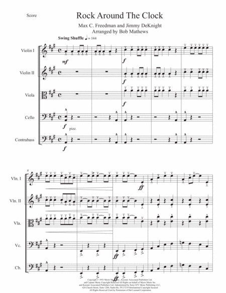 Rock Around The Clock For String Orchestra Sheet Music