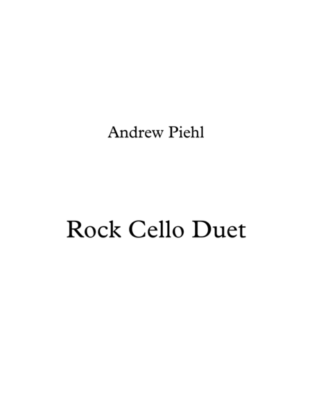 Free Sheet Music Rock Cello Duet