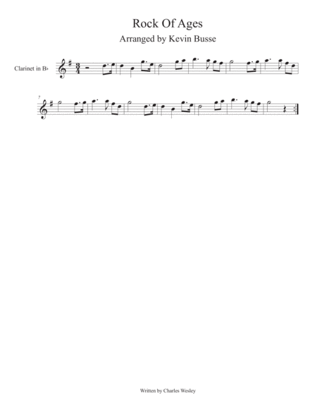 Free Sheet Music Rock Of Ages Clarinet