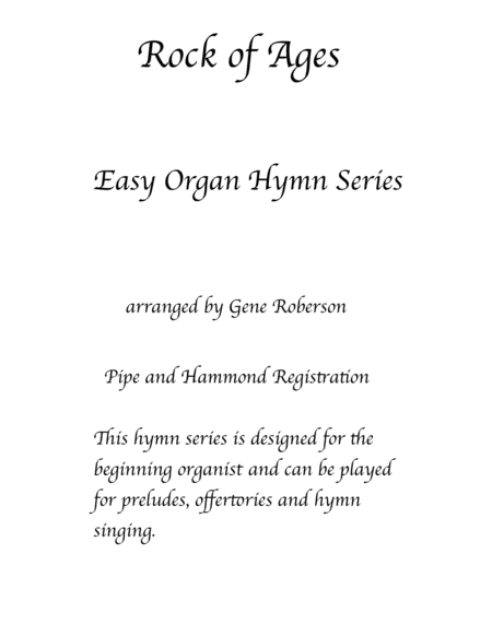 Free Sheet Music Rock Of Ages Easy Organ Hymn Series