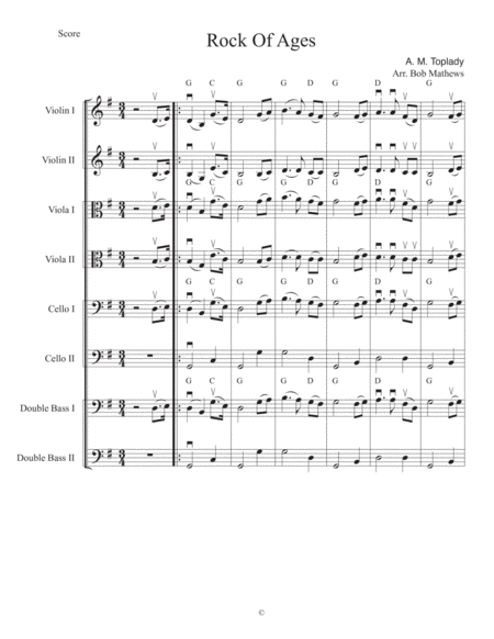 Free Sheet Music Rock Of Ages For Strings