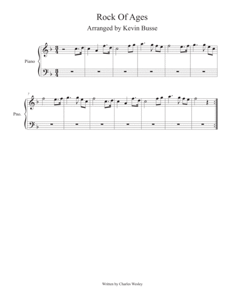 Rock Of Ages Piano Sheet Music