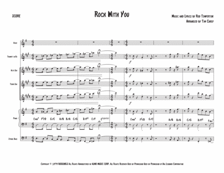 Rock With You Advanced Jazz Combo With Vocals Sheet Music