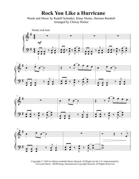 Rock You Like A Hurricane Easy Piano Sheet Music