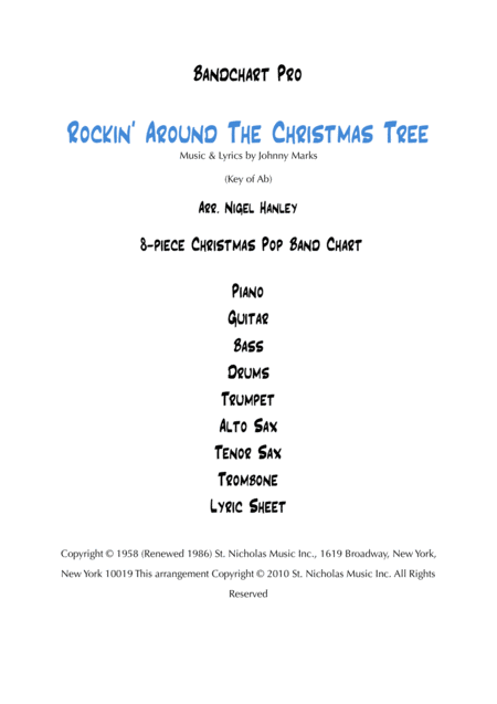 Free Sheet Music Rockin Around The Christmas Tree Christmas Pop Band Chart