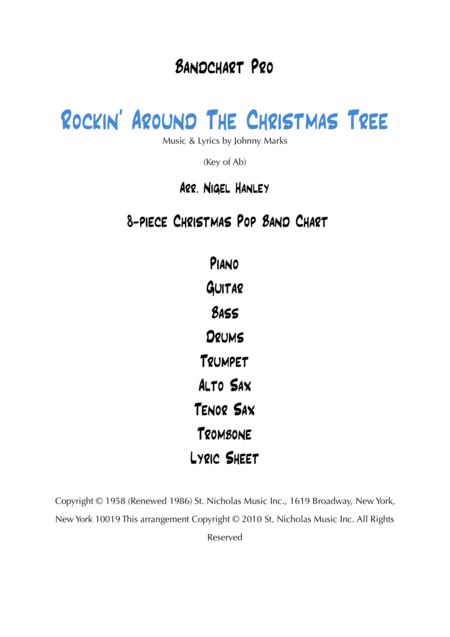 Rockin Around The Christmas Tree Christmas Pop Band Chart Sheet Music