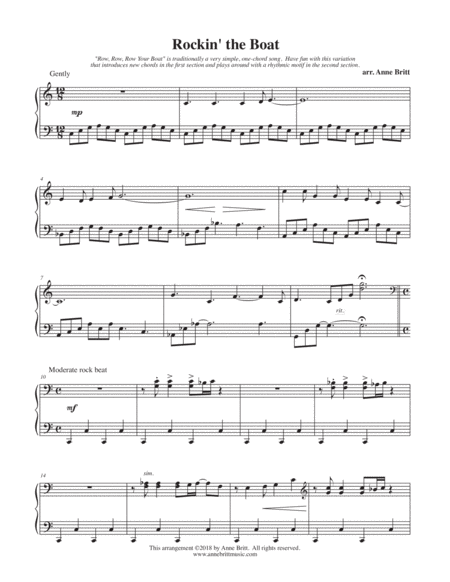 Free Sheet Music Rockin The Boat