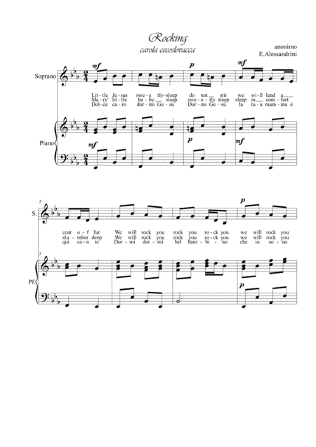 Rocking Voce E Piano Sheet Music