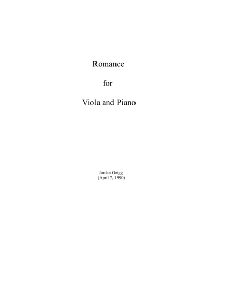 Romance For Viola And Piano Sheet Music