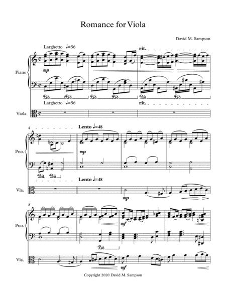 Romance For Viola Sheet Music