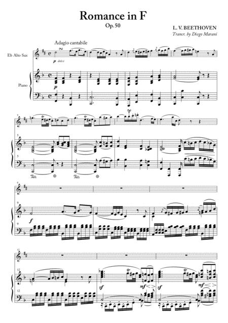 Romance In F For Alto Saxophone And Piano Sheet Music