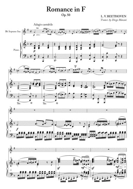 Romance In F For Soprano Saxophone And Piano Sheet Music