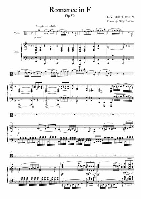 Romance In F For Viola And Piano Sheet Music