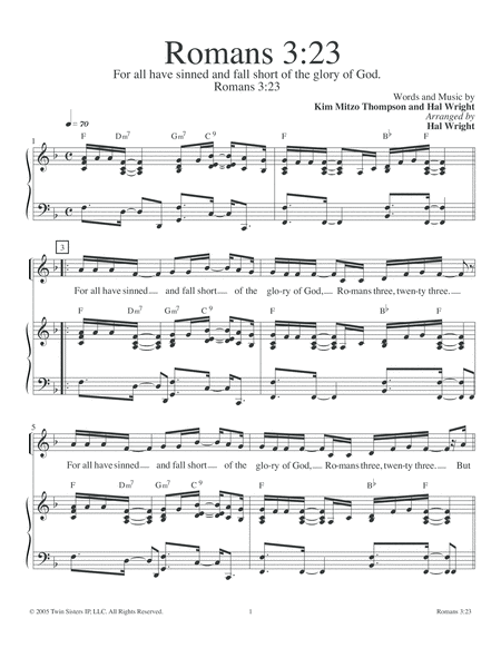 Free Sheet Music Romans 3 23