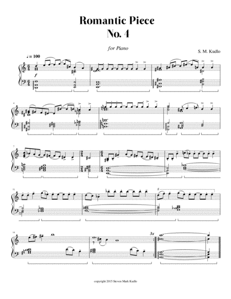 Free Sheet Music Romantic Piece No 4