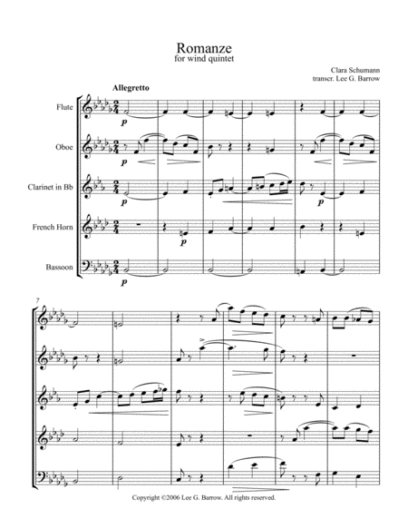 Free Sheet Music Romanze