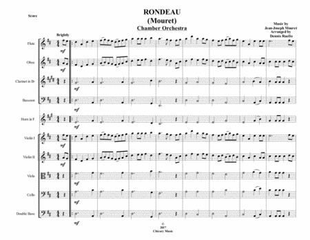 Rondeau Mouret Chamber Orchestra Intermediate Sheet Music